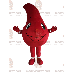 BIGGYMONKEY™ costume da mascotte di goccia rossa con un sorriso