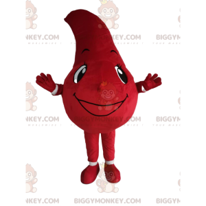 Kostým maskota BIGGYMONKEY™ červené kapky s nádherným úsměvem –