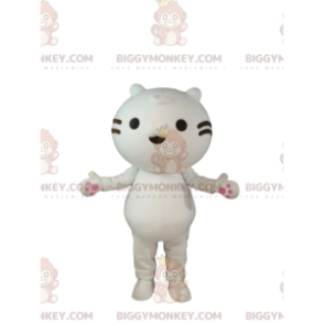 BIGGYMONKEY™ Costume da mascotte di gattino bianco con baffi