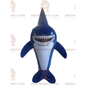 Terrifying Blue and White Shark BIGGYMONKEY™ Mascot Costume –