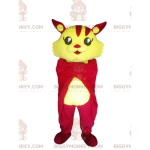 Costume de mascotte BIGGYMONKEY™ de petit chat volant fushia et