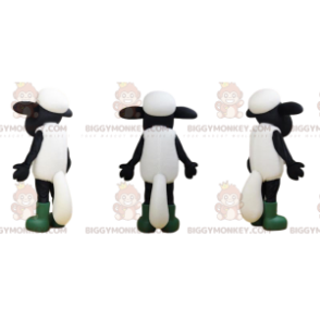 Costume de mascotte BIGGYMONKEY™ de mouton blanc et noir avec