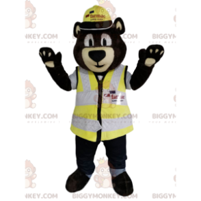 Traje de mascote de urso pardo BIGGYMONKEY™ com capacete e