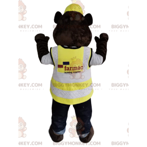 Traje de mascote de urso pardo BIGGYMONKEY™ com capacete e