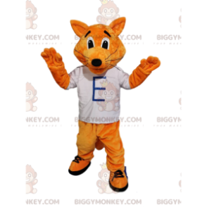 Costume da mascotte giocoso Red Fox BIGGYMONKEY™ con t-shirt