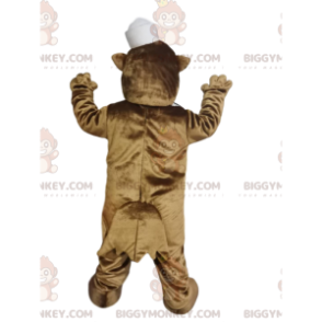 Traje de mascote lontra marrom BIGGYMONKEY™ com chapéu de