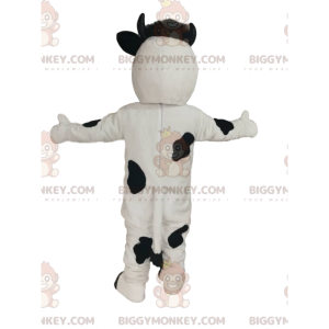 Costume de mascotte BIGGYMONKEY™ de vache noire et blanche avec