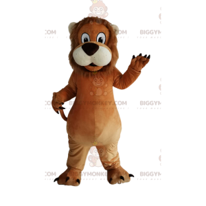 Kostium maskotka brązowy lew duży kaganiec BIGGYMONKEY™ -