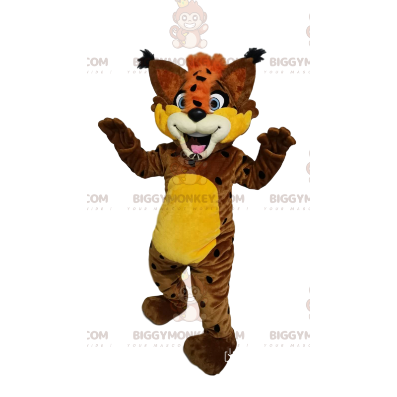 Costume de mascotte BIGGYMONKEY™ de lynx marron hilarant avec