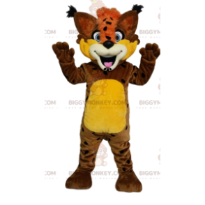 Costume de mascotte BIGGYMONKEY™ de lynx marron hilarant avec