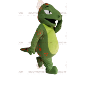 BIGGYMONKEY™ Disfraz de mascota de dinosaurio verde con lunares