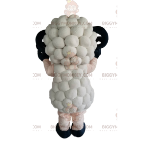 Costume de mascotte BIGGYMONKEY™ de mouton blanc avec un pelage