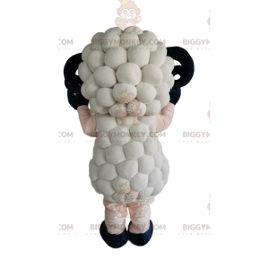 Costume de mascotte BIGGYMONKEY™ de mouton blanc avec un pelage