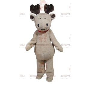 BIGGYMONKEY™ Costume da mascotte Cervo beige affettuoso con