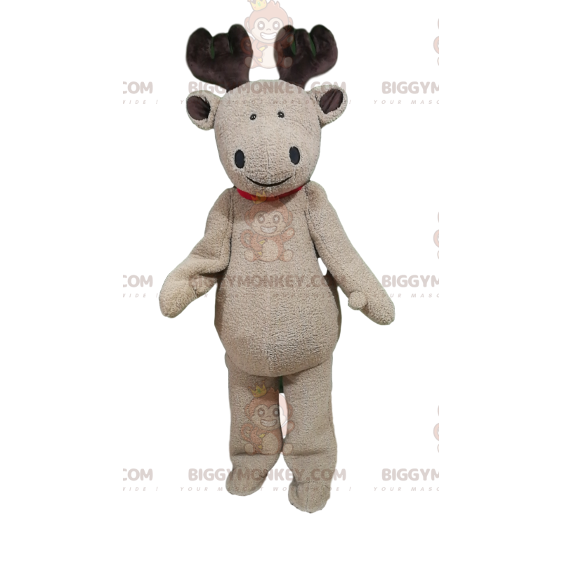 BIGGYMONKEY™ Mascot Costume Affectionate Beige Deer With Brown