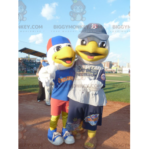 2 BIGGYMONKEY™s mascot of seagull birds in sportswear -