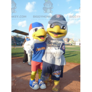 2 BIGGYMONKEY™s mascot of seagull birds in sportswear -