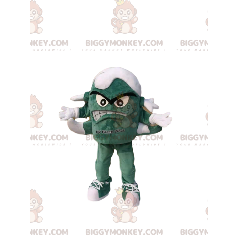 BIGGYMONKEY™ maskotkostume af lille grønt monster med flere