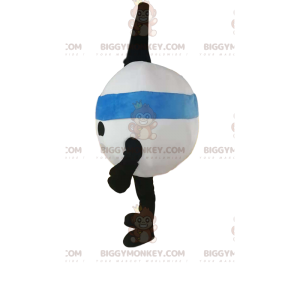 Hymyilevä valkoinen ilmapallo BIGGYMONKEY™ maskottiasu, jossa