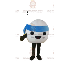 Costume de mascotte BIGGYMONKEY™ de ballon blanc souriant avec