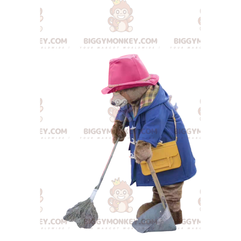 Costume de mascotte BIGGYMONKEY™ d'oursonne avec un manteau