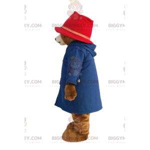 Bjørn BIGGYMONKEY™ maskotkostume med blå frakke og lyserød hat