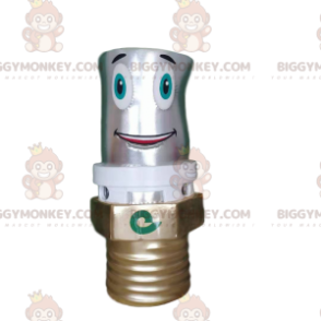 Costume da mascotte sorridente per collegamento idraulico