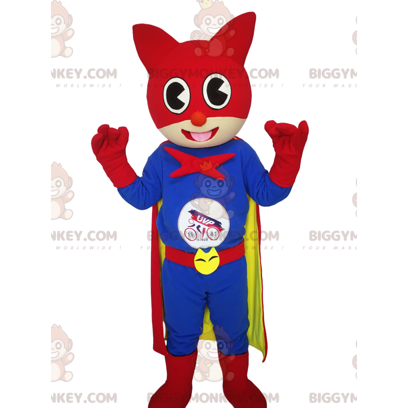 Disfraz de mascota Cat BIGGYMONKEY™ con disfraz de superhéroe -