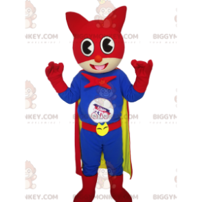 Cat BIGGYMONKEY™ Mascot Costume with Superhero Costume -