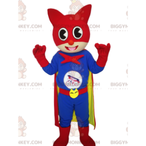 Traje de mascote Cat BIGGYMONKEY™ com fantasia de super-herói –