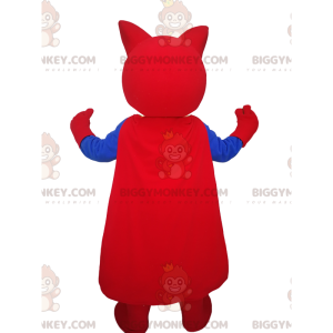 Katt BIGGYMONKEY™ maskotdräkt med superhjältedräkt -