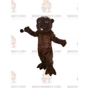 Traje de mascote BIGGYMONKEY™ de castor marrom com lindos