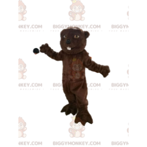BIGGYMONKEY™ mascot costume of brown beaver with pretty eyes. –