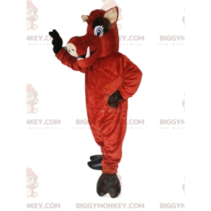 Traje de mascote de javali marrom BIGGYMONKEY™ com caninos