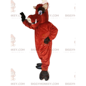 Bruin zwijn BIGGYMONKEY™ mascottekostuum met grote hoektanden