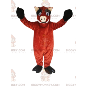 Brown Boar BIGGYMONKEY™ Mascot Costume with Big Canines and Big