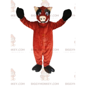 Costume mascotte BIGGYMONKEY™ cinghiale marrone con grandi