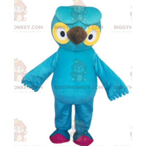 Fantasia de mascote BIGGYMONKEY™ Coruja azul turquesa com