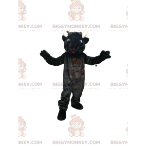 Costume de mascotte BIGGYMONKEY™ de vache noire avec de belles