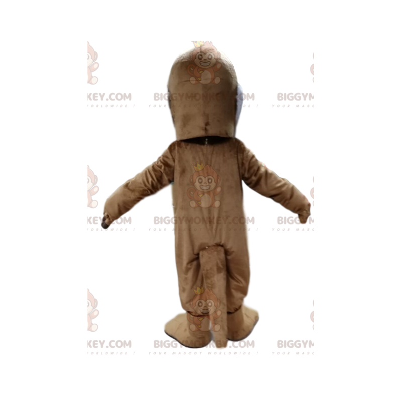 Traje de mascote BIGGYMONKEY™ filhote de urso marrom e branco