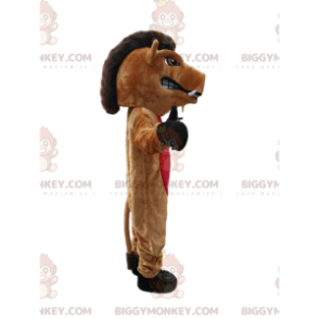 Costume de mascotte BIGGYMONKEY™ de sanglier marron et rouge