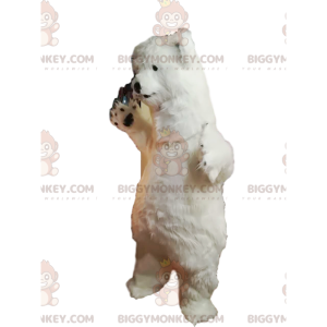 Isbjörn BIGGYMONKEY™ maskotdräkt med glödande päls -