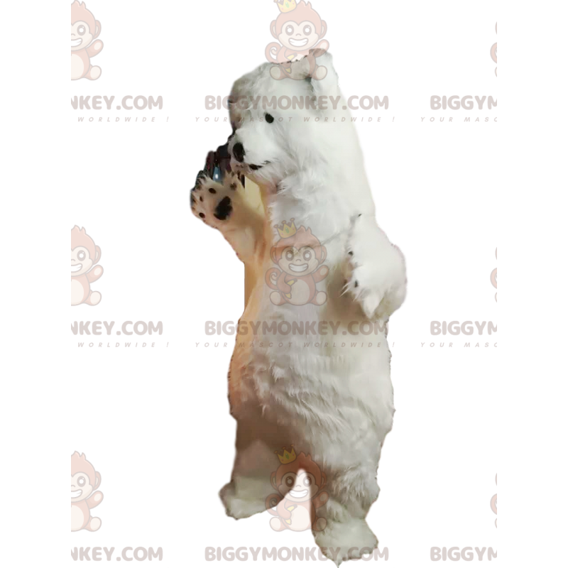 Polar Bear BIGGYMONKEY™ Mascot Costume with Glowing Fur –