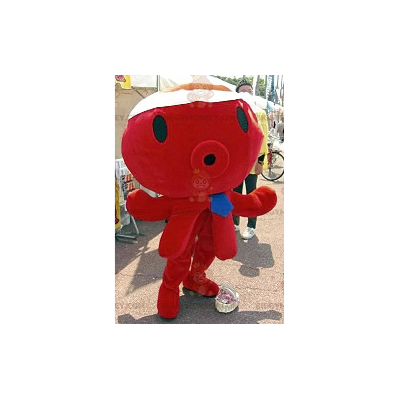 BIGGYMONKEY™ Giant Red Octopus Mascot Costume With Blue Tie –