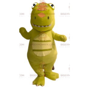 Fantasia de mascote BIGGYMONKEY™ Dinossauro verde com cabeça