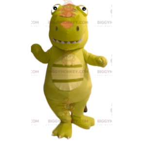Kostým maskota BIGGYMONKEY™ Zelený dinosaurus s legrační hlavou