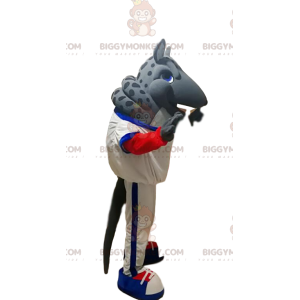 BIGGYMONKEY™ Disfraz de mascota armadillo gris con ropa