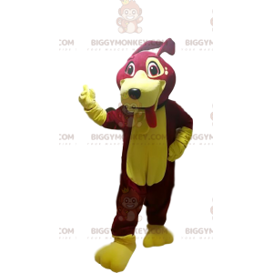 BIGGYMONKEY™ Disfraz de mascota de perro fucsia y amarillo