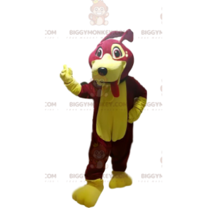 BIGGYMONKEY™ Disfraz de mascota de perro fucsia y amarillo