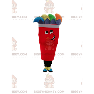 Disfraz de mascota BIGGYMONKEY™ de personaje rojo con reflejos